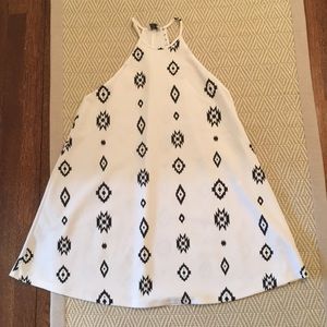 High neck patterned dress